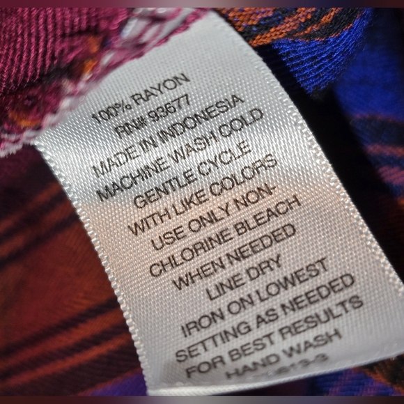 Rust Burgundy Plaid Button Down Shirt | Fall Flannel Look | a.n.a Petite Small” - Picture 4 of 4